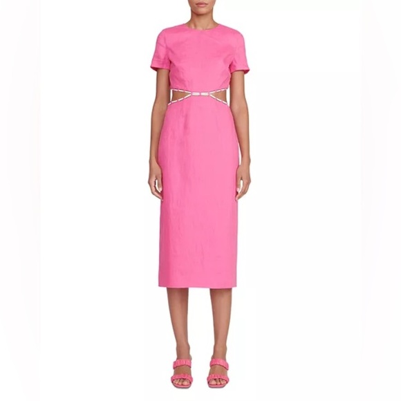 STAUD Matteo Midi Dress Size 6 B3002 - Picture 1 of 4